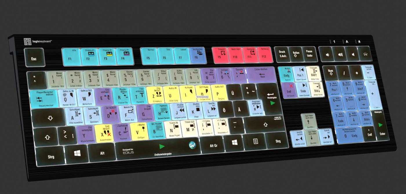 EDIUS Tastatur V2 mit Hintergrundbeleuchtung